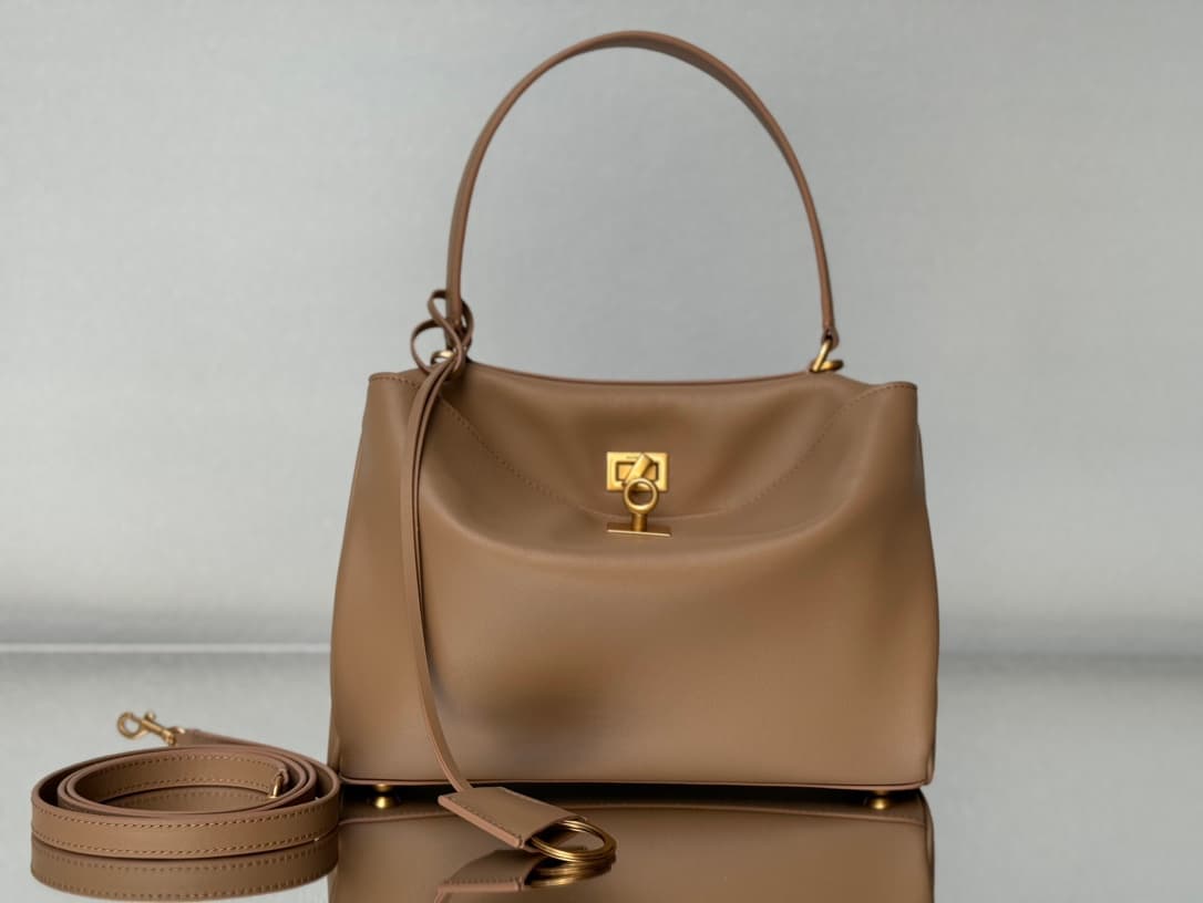 Balenciaga Rodeo Small Bag in Latte  Leather With Gold-Tone Metal TOP