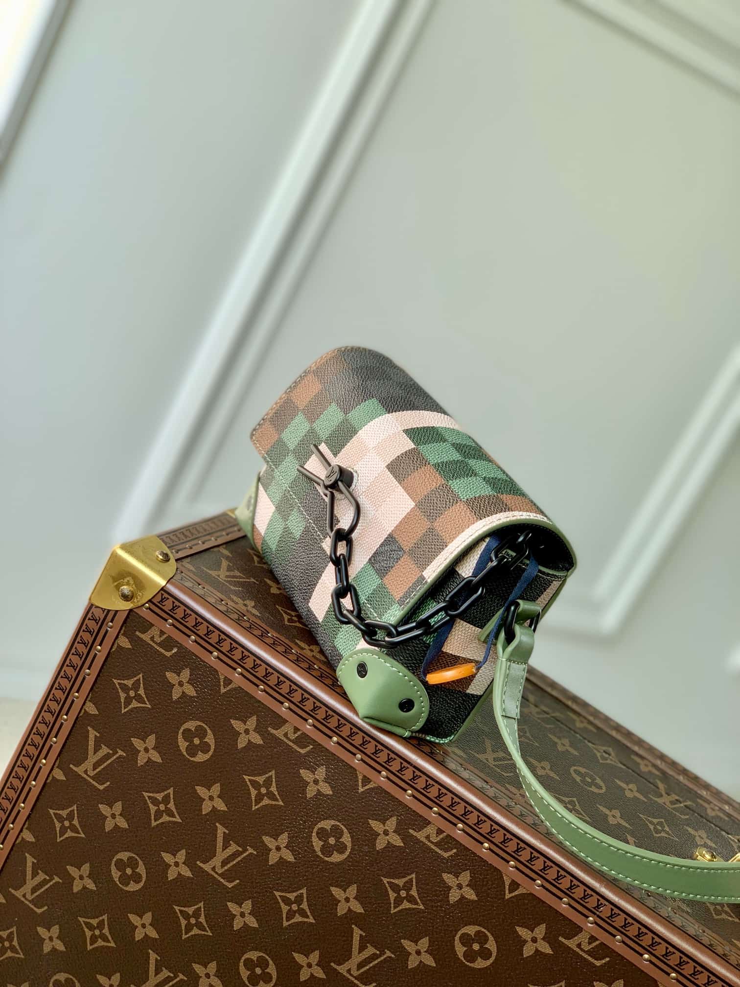 Louis Vuitton Steamer Wearable Wallet in Damoflage green coated canvas M83172 High