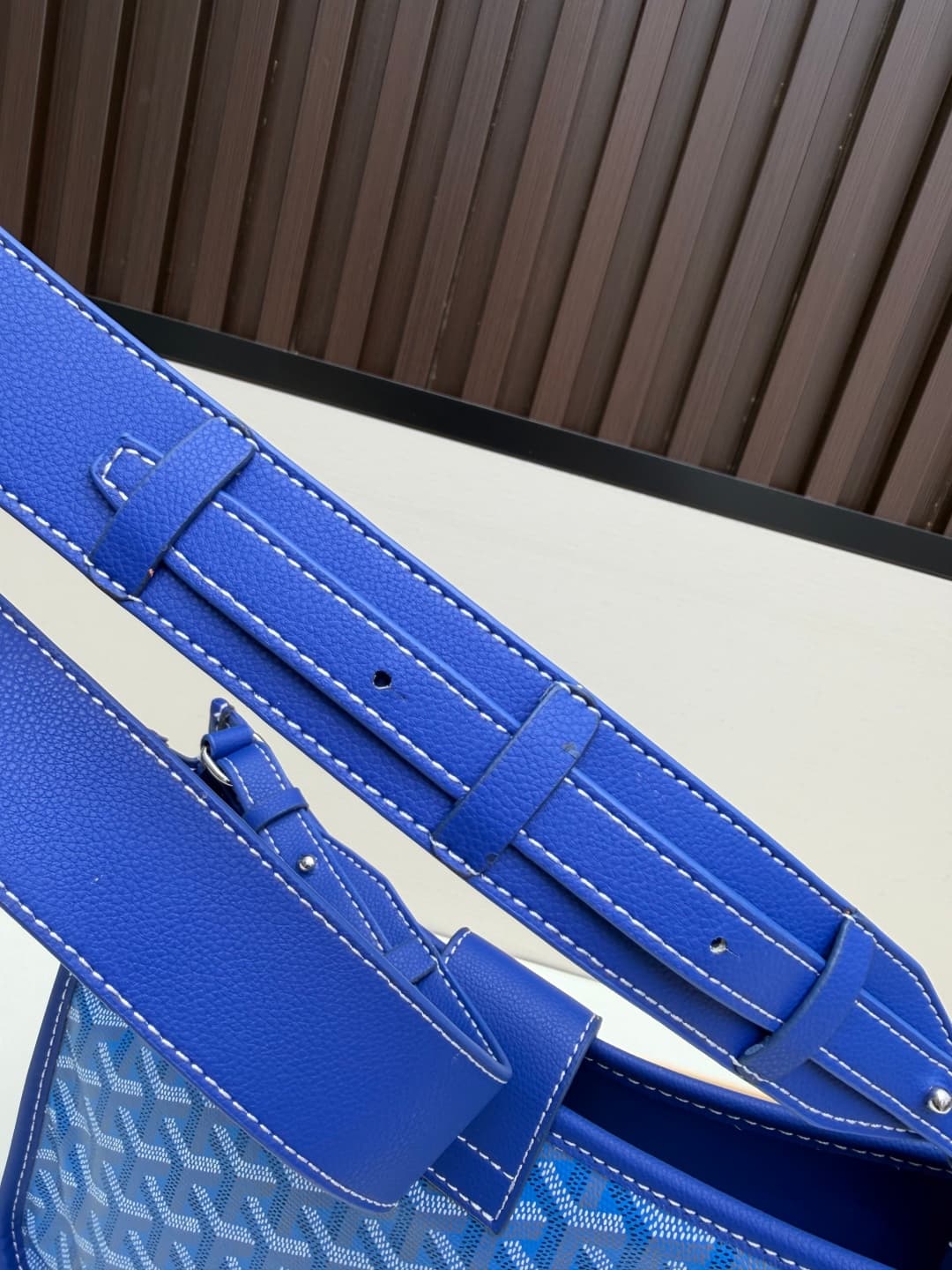 Goyard Musette PM bag in blue Goyardine canvas Mid