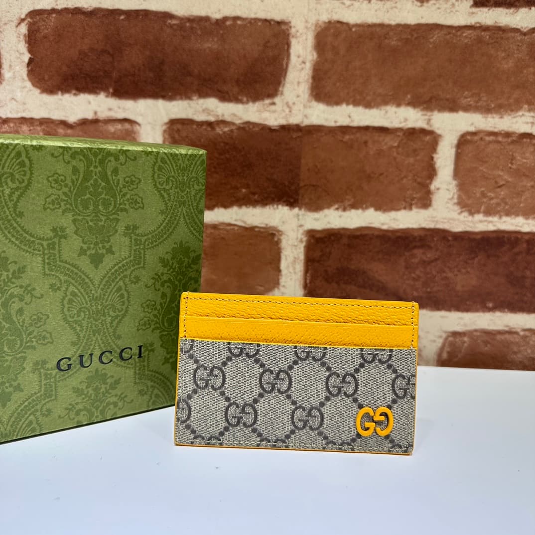 GUCCI Bi-color GG card case 768248 Yellow High