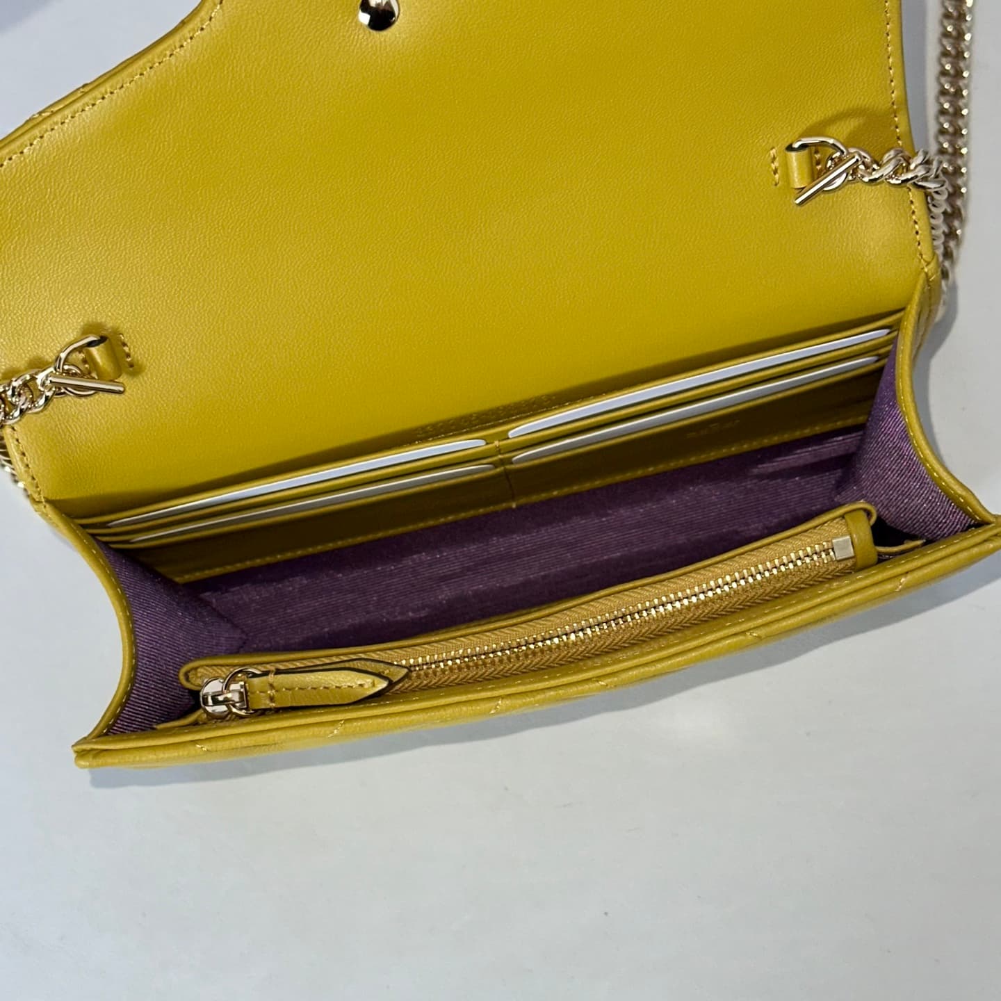 Gucci Marmont wallet on chain ‎Lambskin Yellow 837745 High