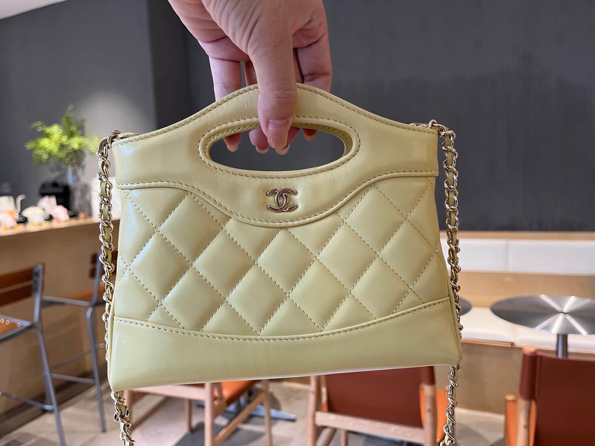 Chanel 31 Mini BAG Calfskin & Gold-Tone Metal AP3656 Light Yellow A