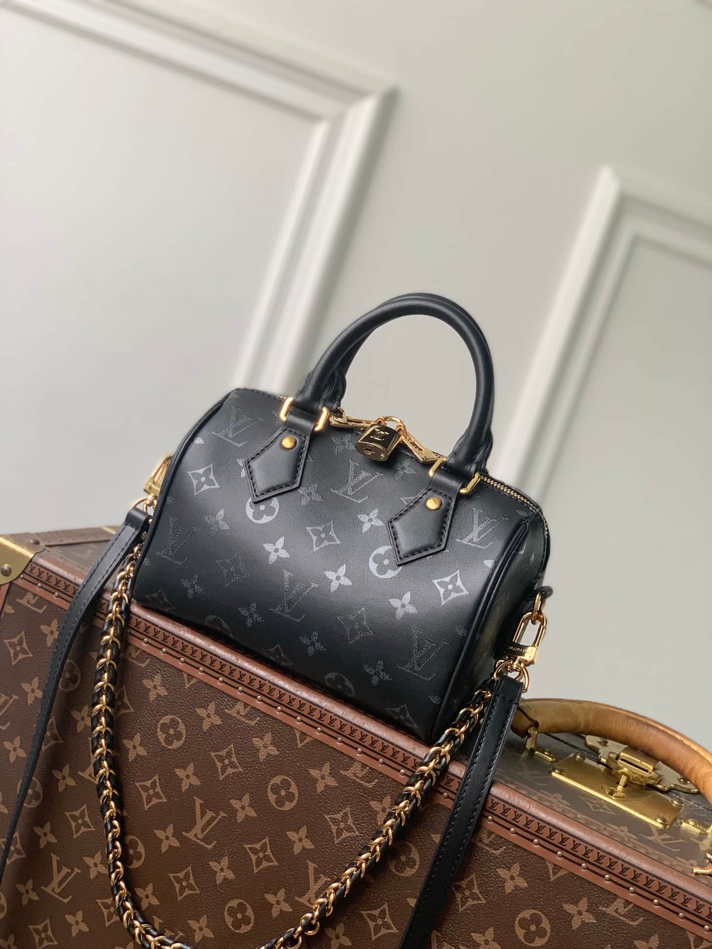 Louis Vuitton Speedy Bandoulière 20 Boldly Black Calfskin leather M3A079 High