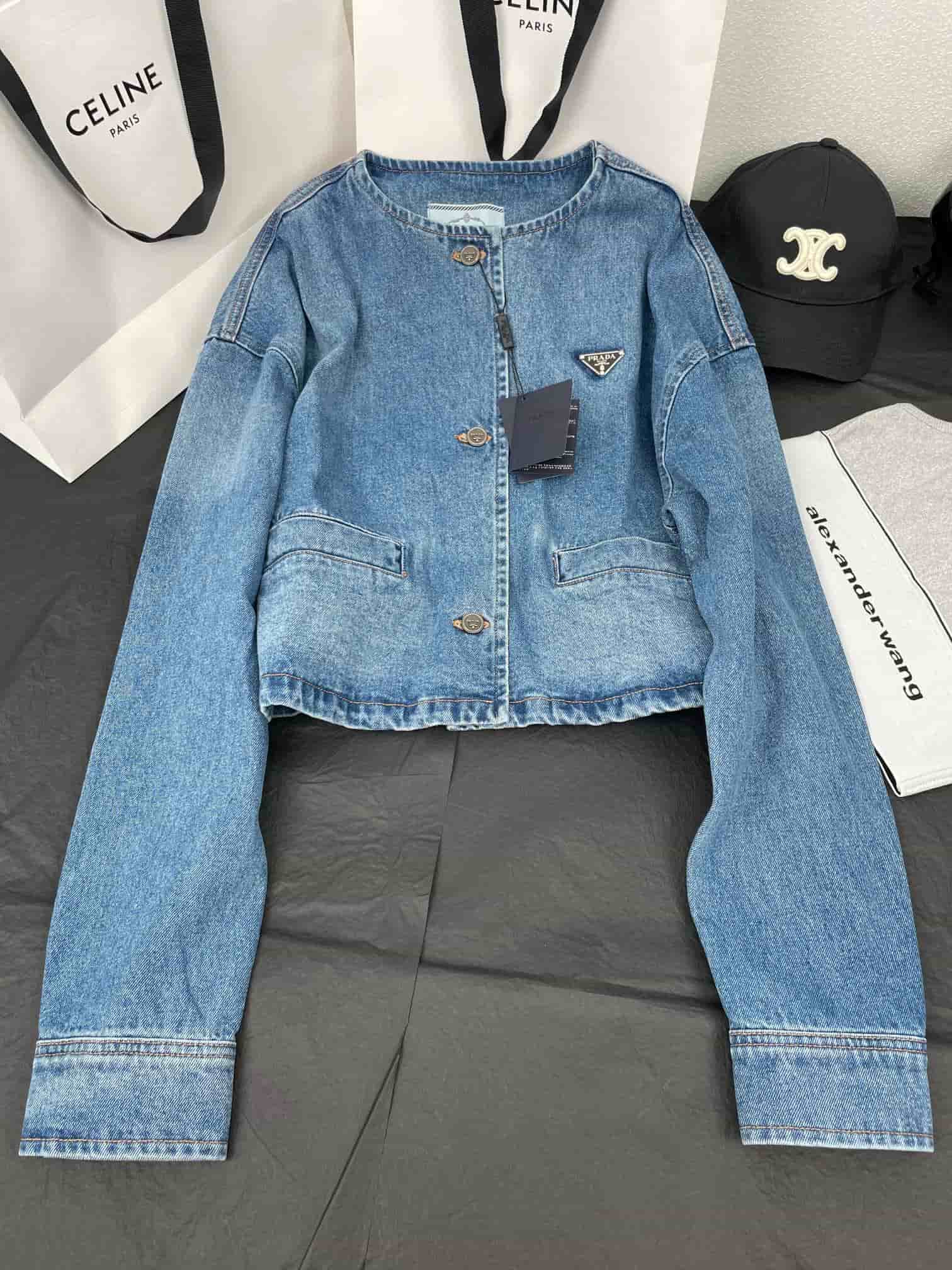 Prada Cropped Denim Jacket