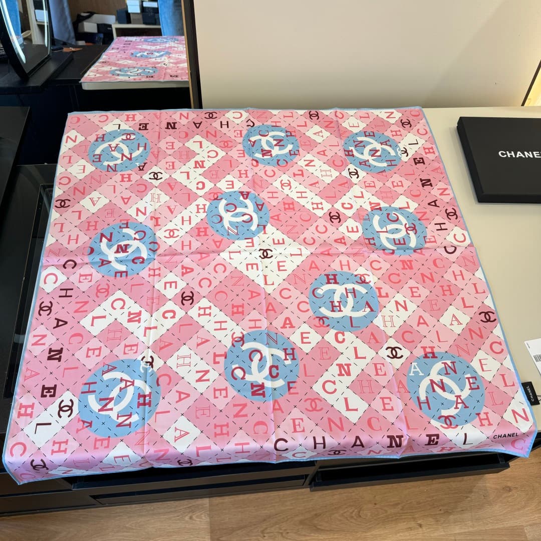 Chanel Silk Interlocking CC Logo Scarf