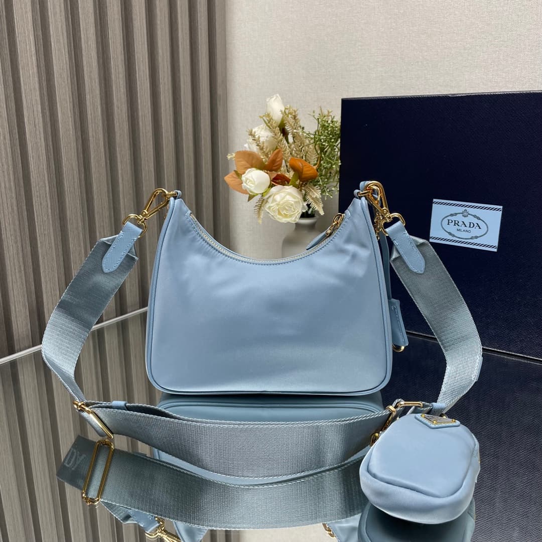 Prada Re-Edition 2005 Nylon bag 1BH204 Blue High