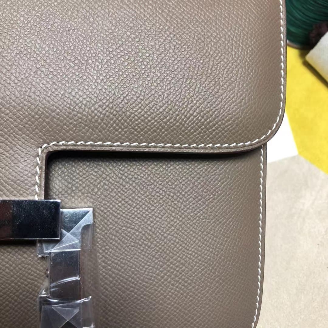 Hermes Mini Constance 18cm/24cm Epsom Bag WAX Etoupe High