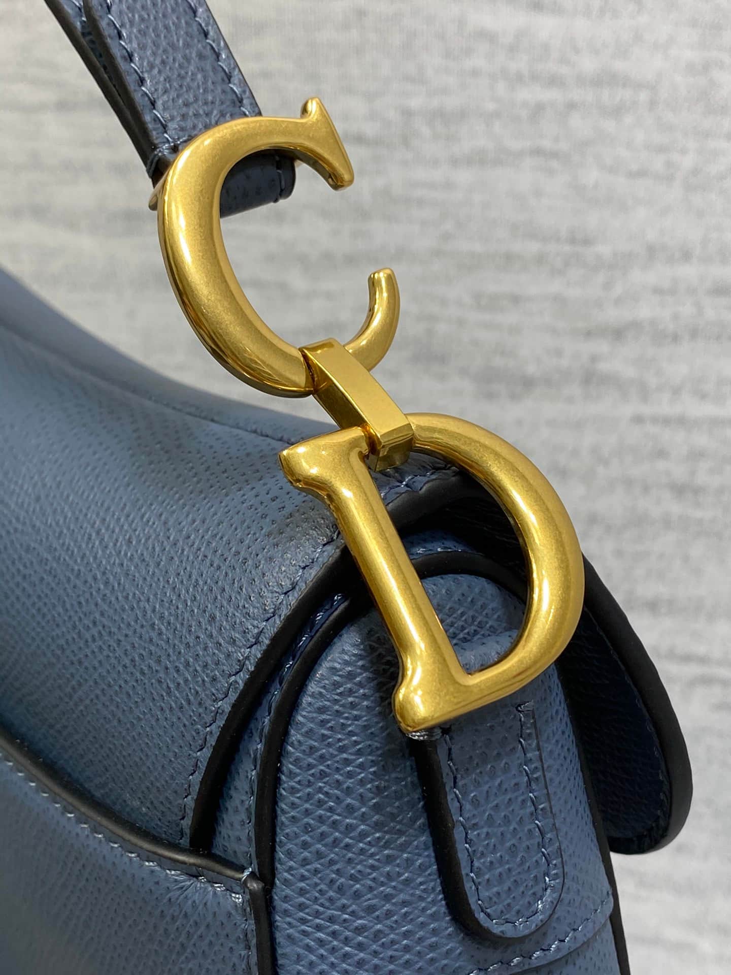 Mini SADDLE BAG Grained Calfskin  Blue High