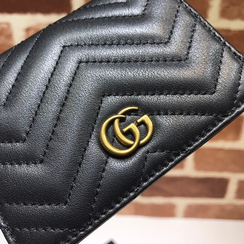 GG Marmont card case wallet black 466492 High