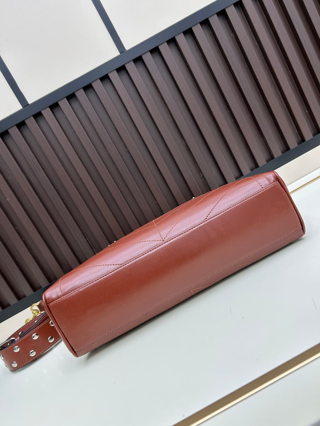 Valentino VLogo Garavani Panthea Shoulder Bag Brown Leather Mid