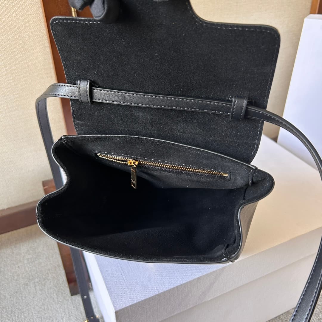 Celine Calfskin Small 16 Bag in Black High
