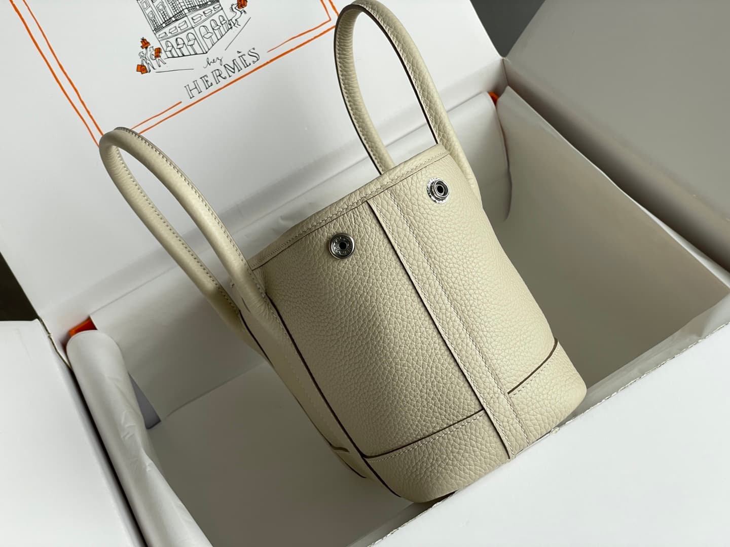 Hermes Garden Party 23 bag in Craie Togo Leather WAX High