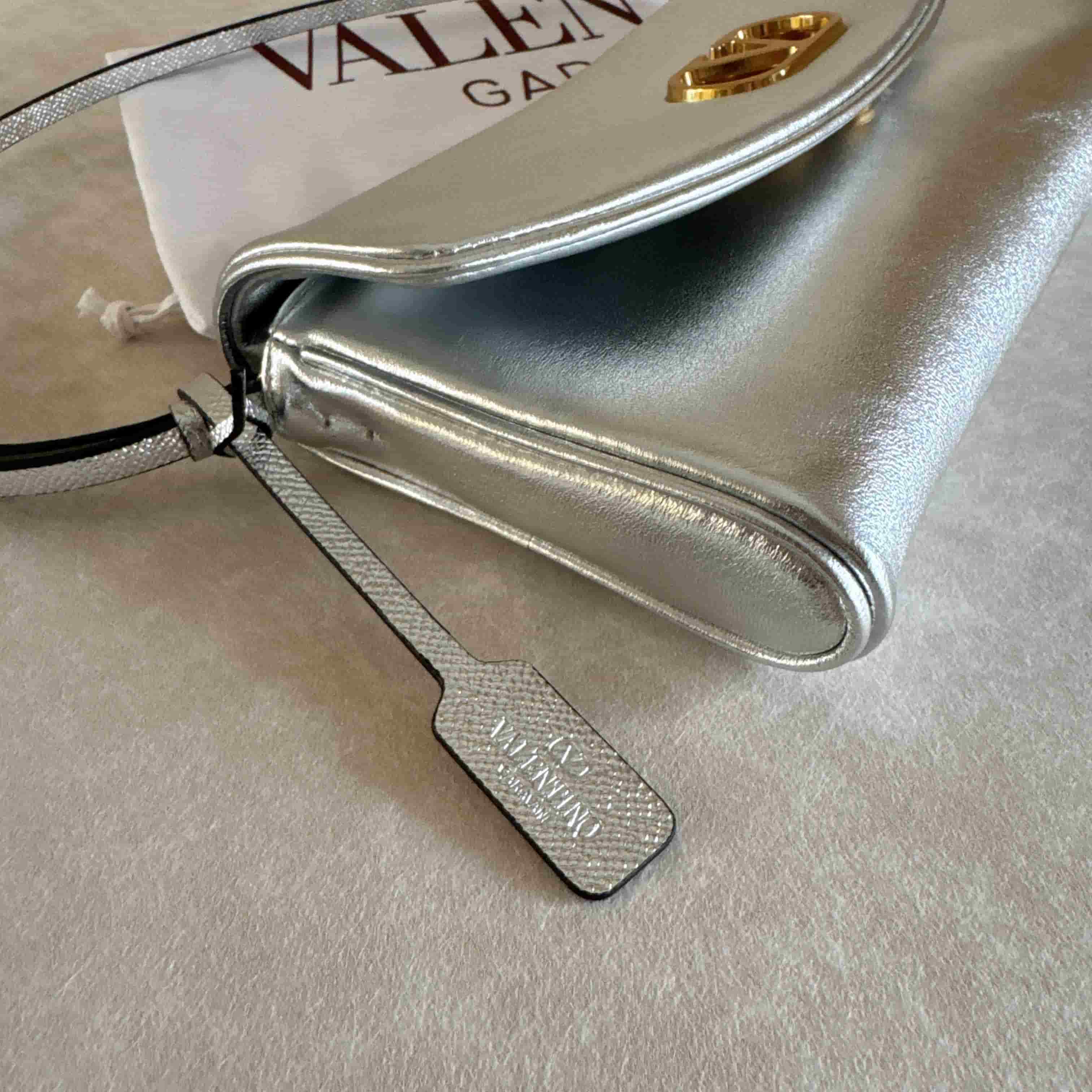 Valentino Garavani DeVain Small Shoulder Bag in Laminated Nappa Leather High