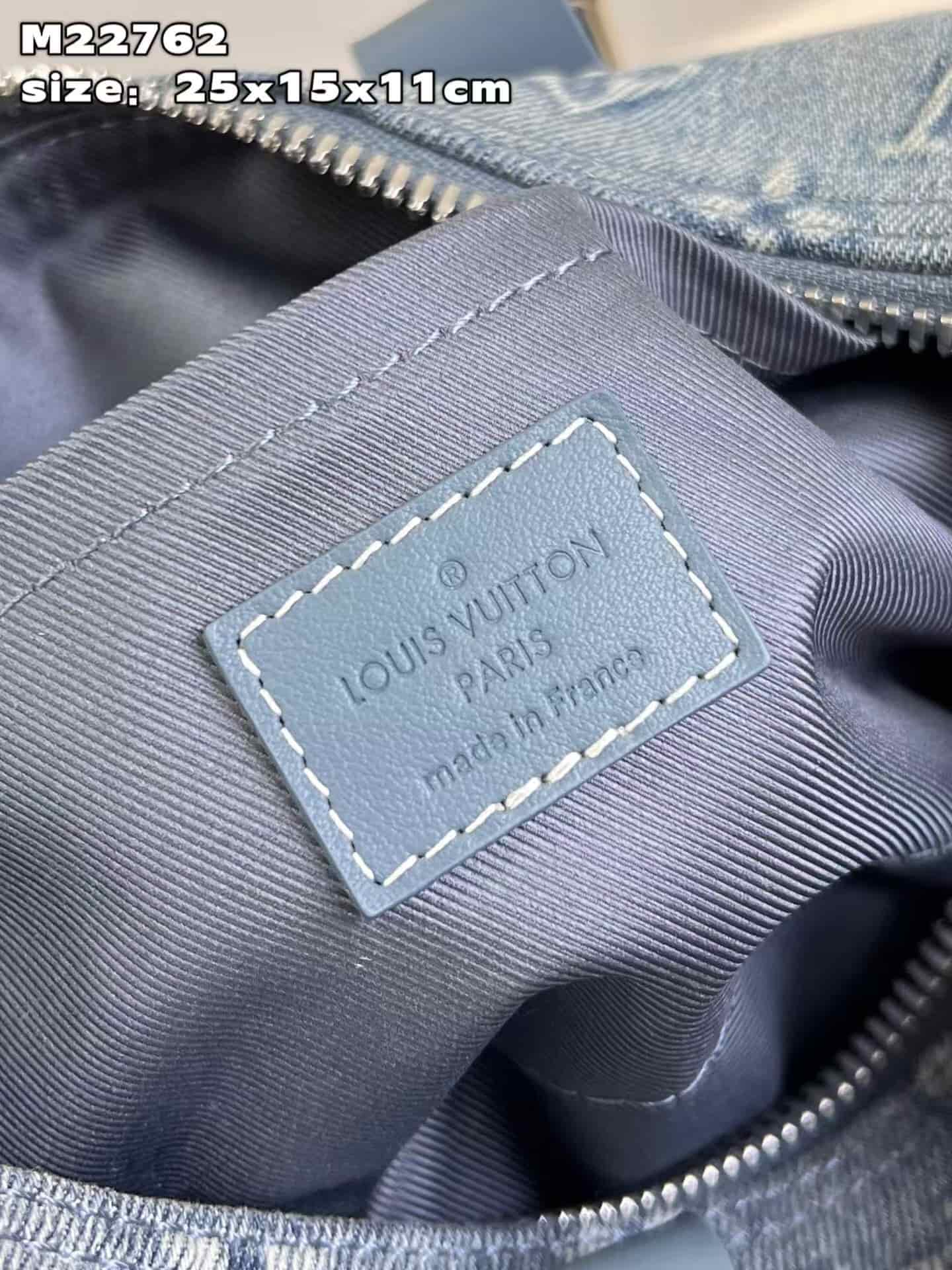Louis Vuitton Keepall Bandoulière 25 Blue Monogram Washed Denim M22762 High