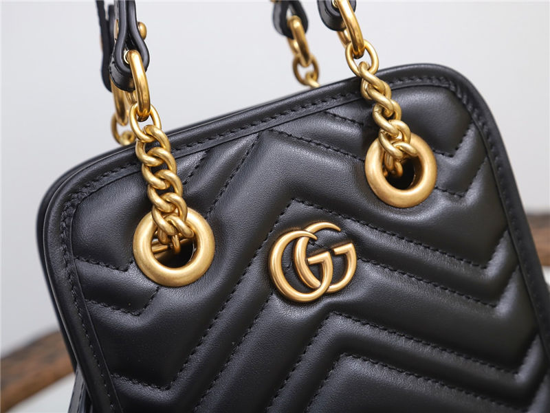 GG Marmont matelassé mini bag 696123 Black High