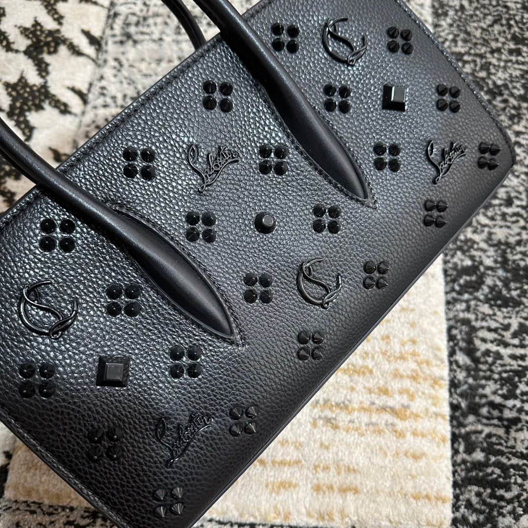 Christian Louboutin Paloma leather tote bag in black with spikes &studs High