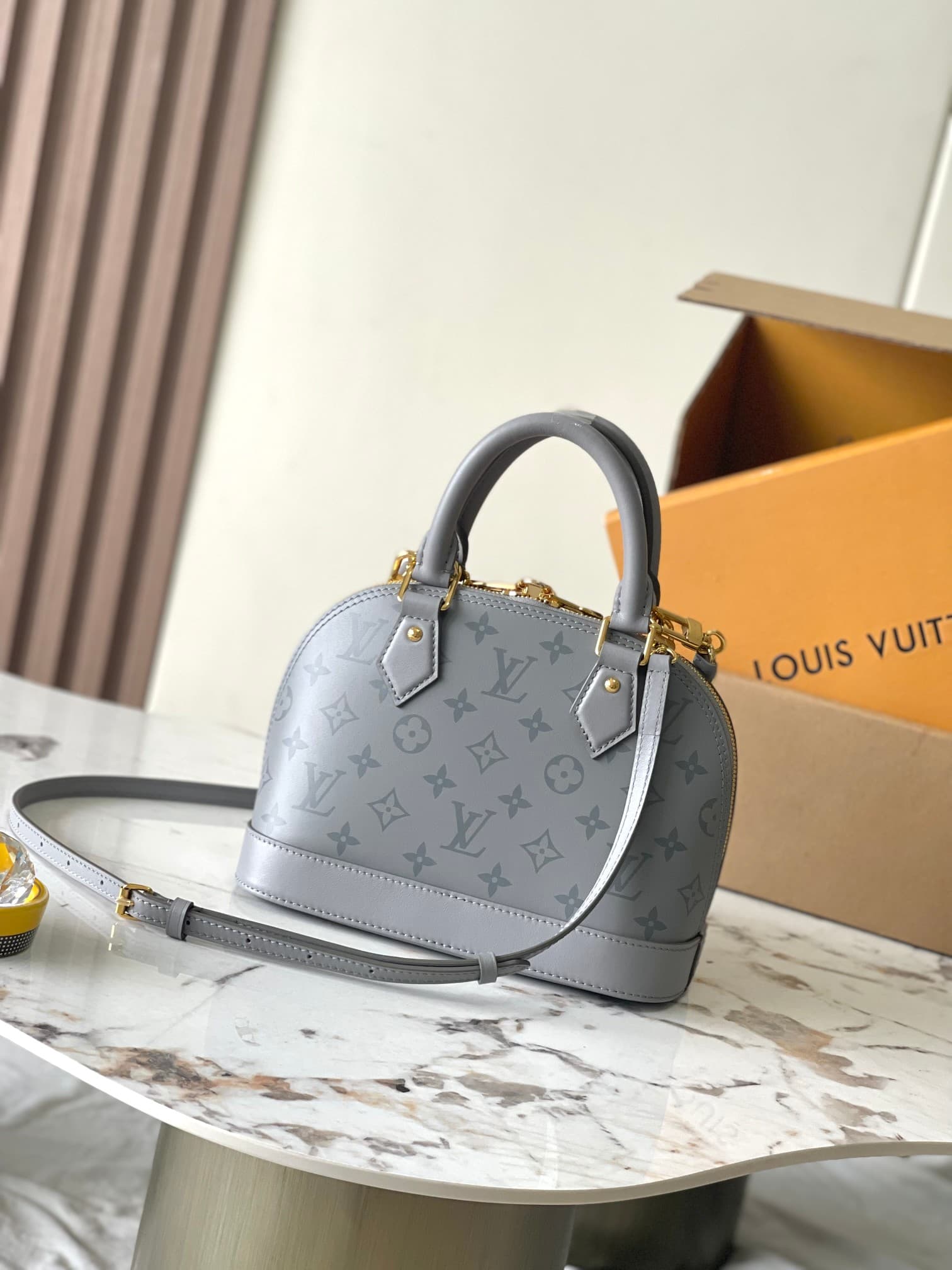 Louis Vuitton Alma BB Trianon Gray Calfskin leather M12561 TOP