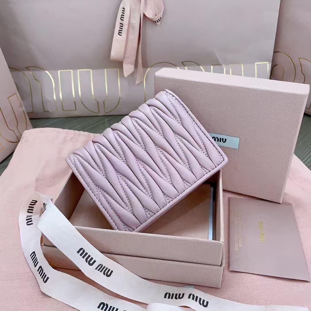 Miu Miu Small matelassé nappa leather wallet High