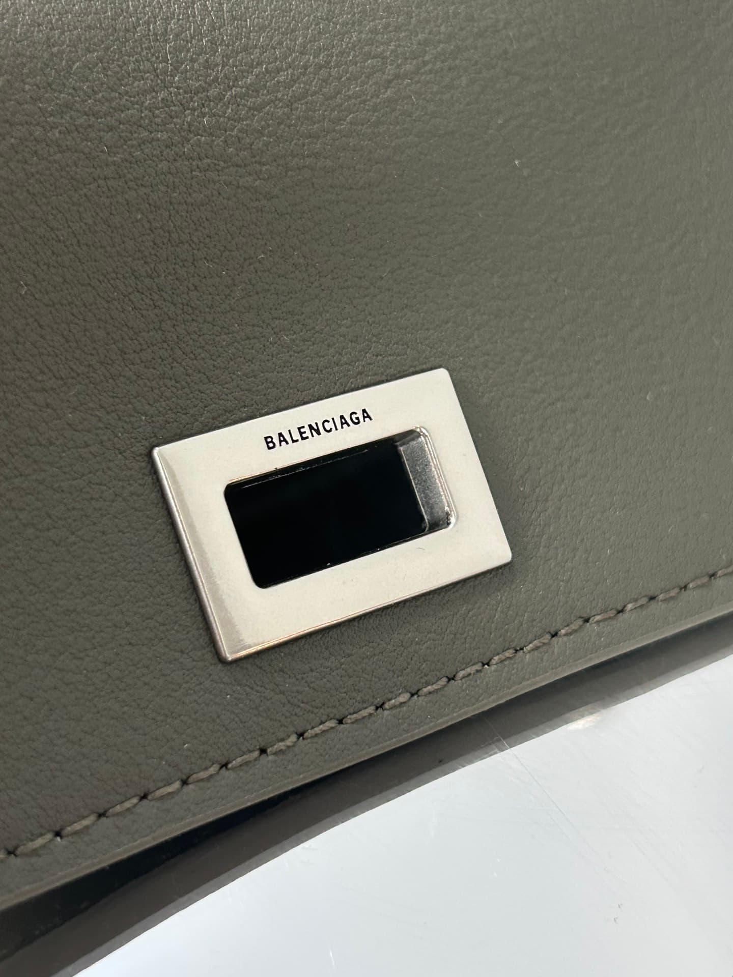 Balenciaga Rodeo Mini Bag in Khaki Leather With Silver-Tone Metal TOP