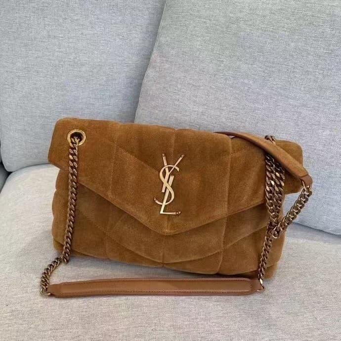 LOULOU PUFFER SMALL BAG IN QUILTED Suede High