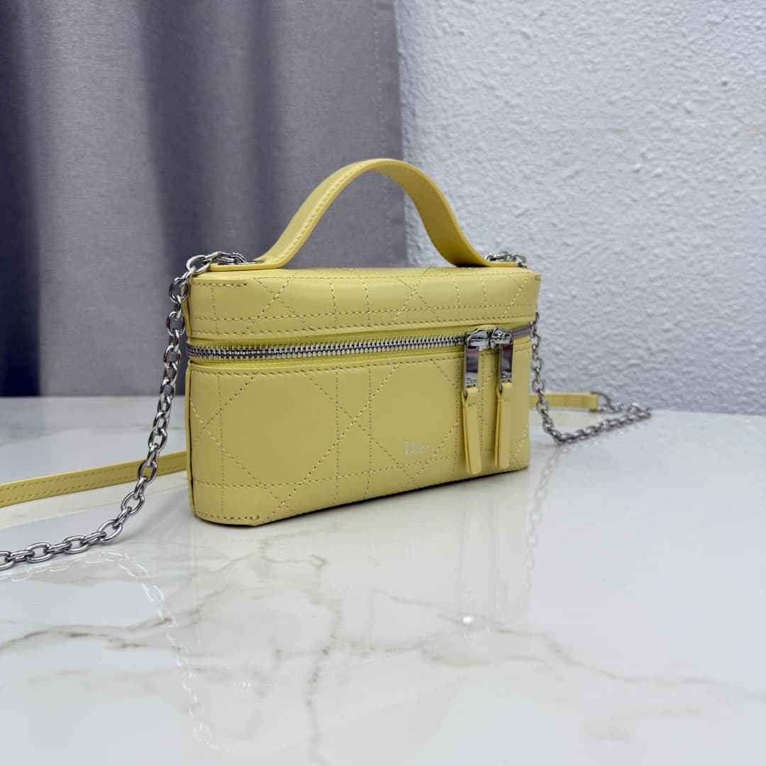 Dior Trianon Soft Vanity Bag Light Yellow Lambskin S4613 High