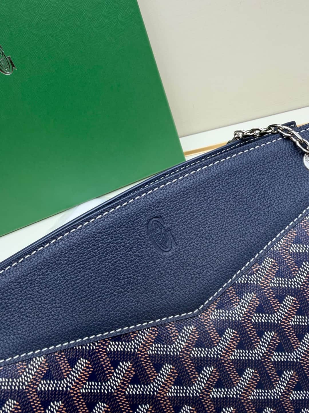 Goyard Rouette Structure bag in Navy Blue Goyardine Canvas High