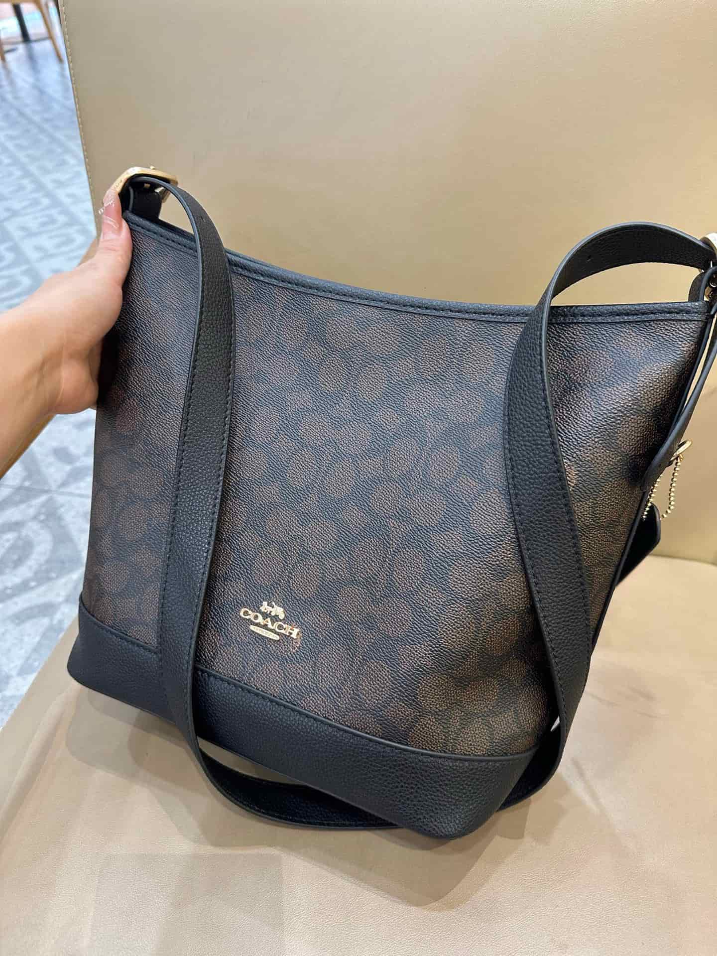 Coach Jude Duffle Bag in Signature Canvas with Walnut Leather High