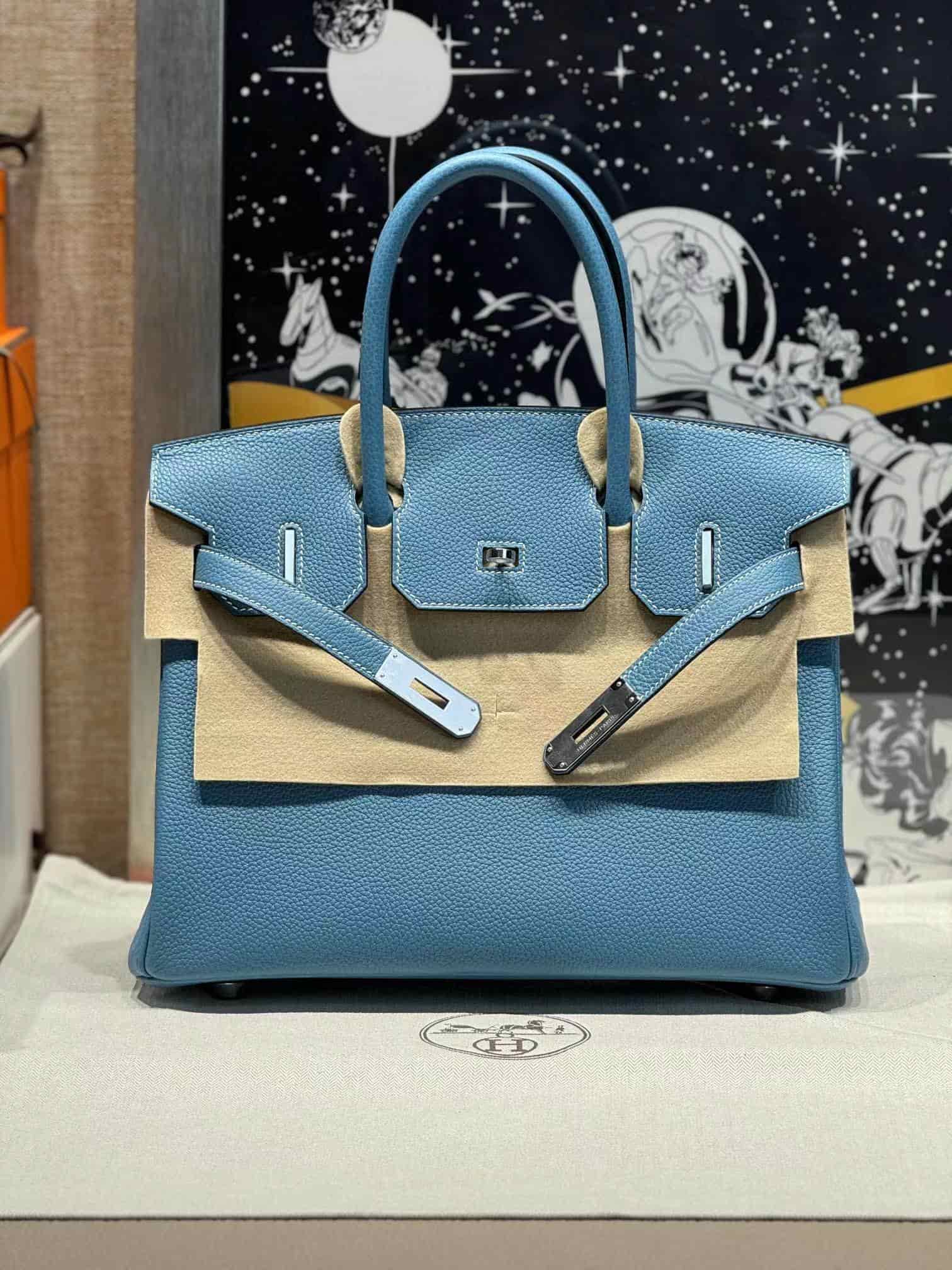 Hermes Birkin 25/30/35cm Bag Togo Leather In Denim Fonce WAX High