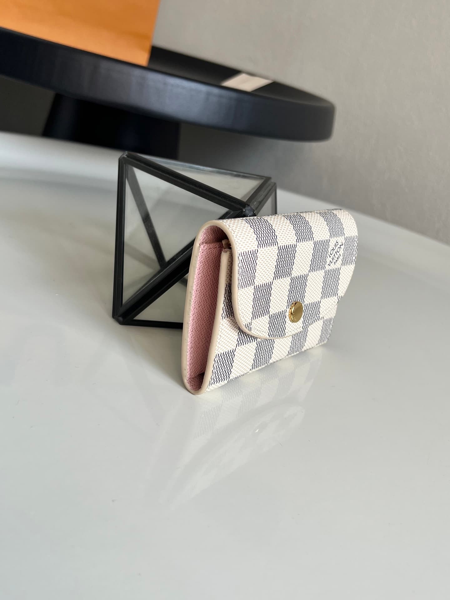 Louis Vuitton Damier Azur Canvas & Leather Rosalie Coin Purse M62361 Beige High