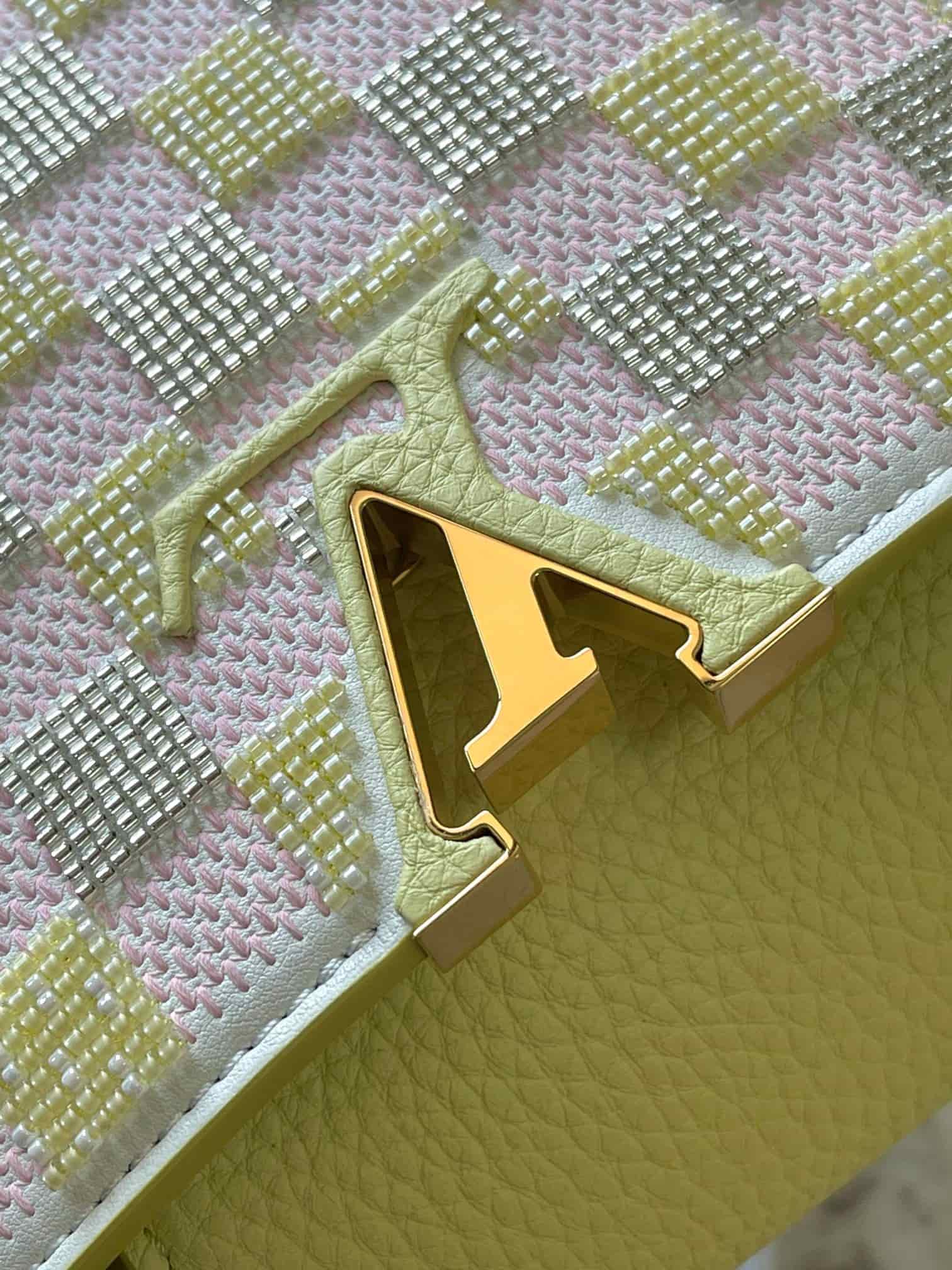 Louis Vuitton Capucines Mini Smooth calfskin and beads M24809 Yellow/Pink Top