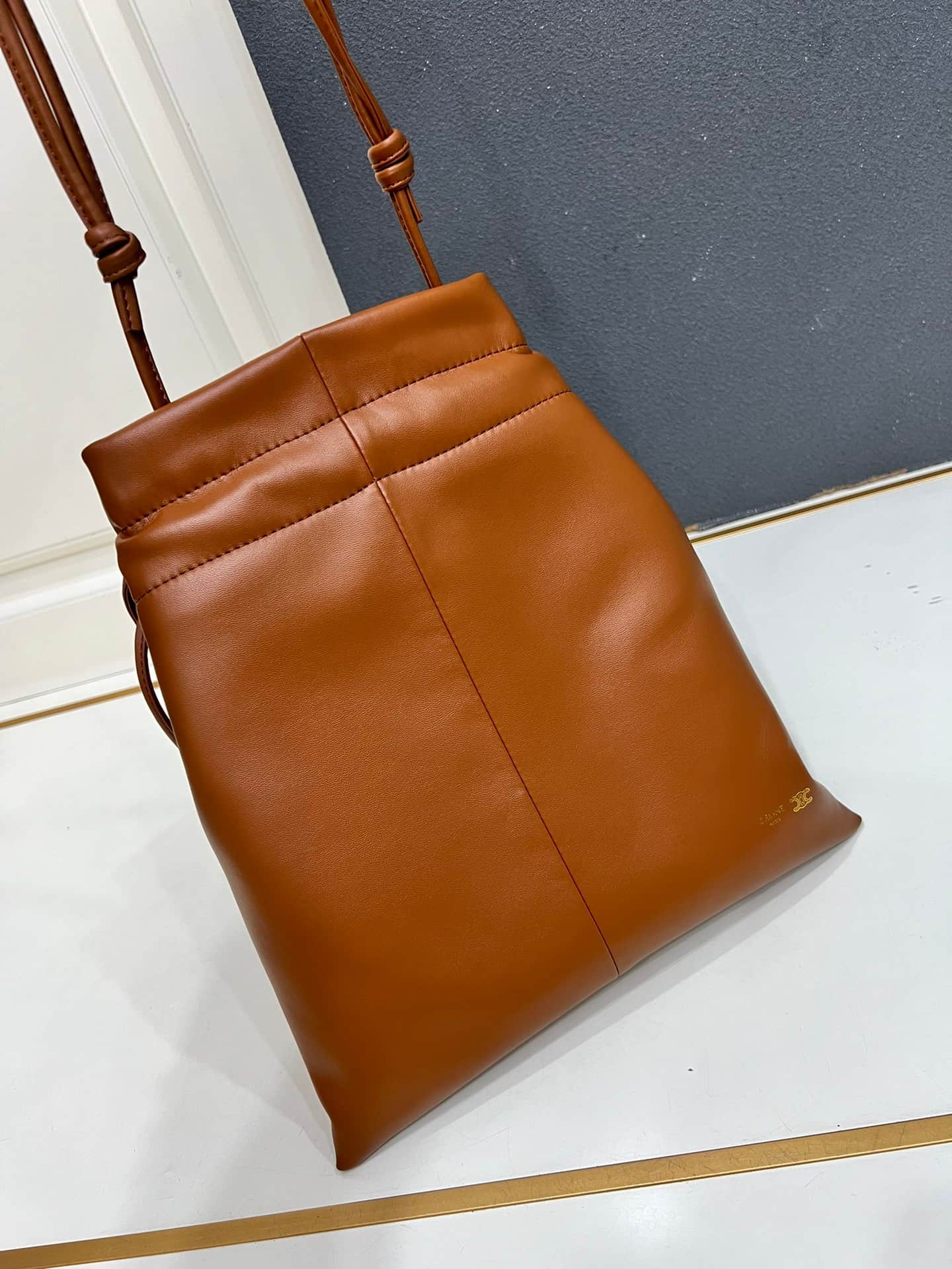Celine SMALL CRYSTAL POUCH IN LAMBSKIN SOFT TAN High