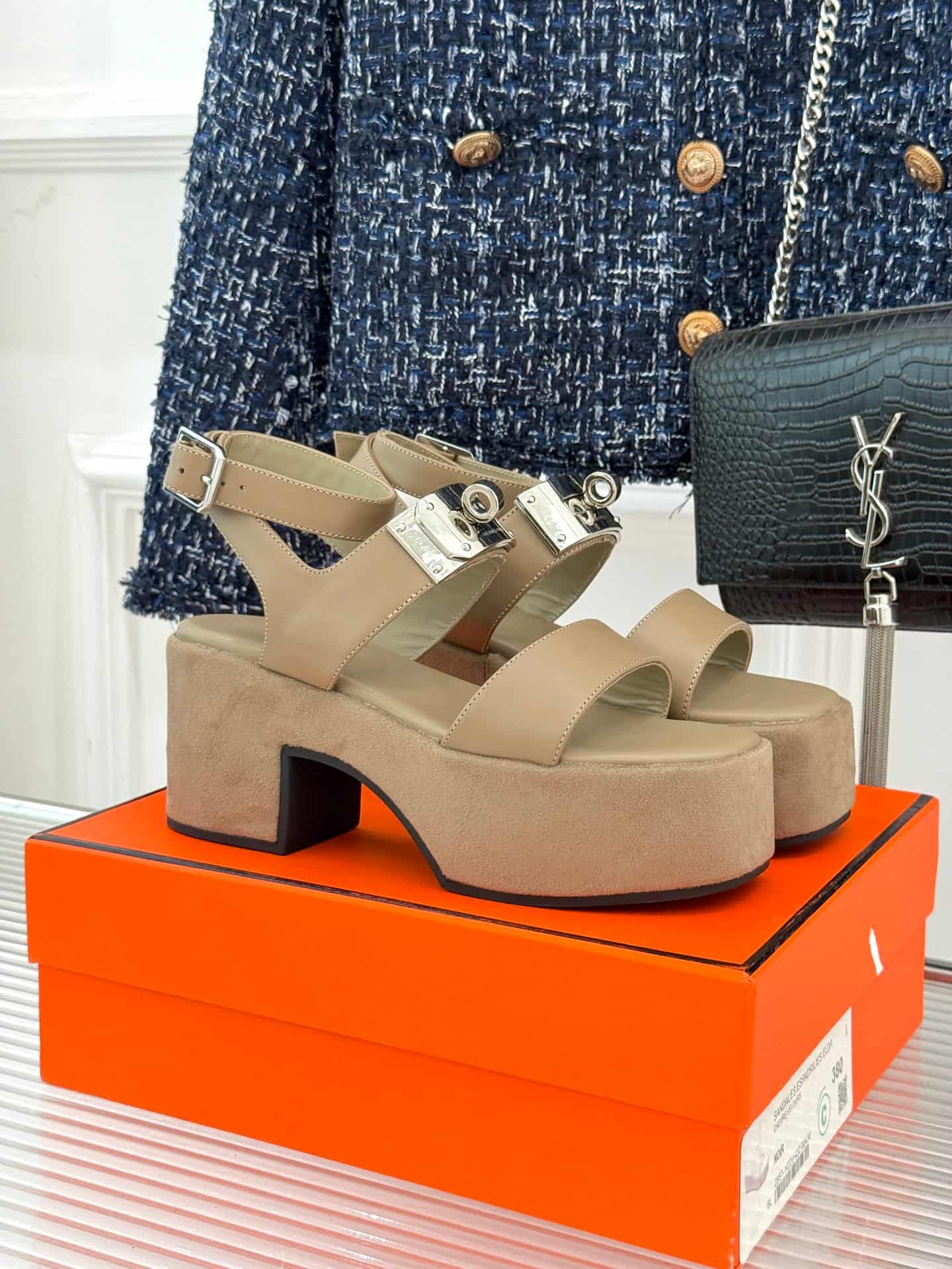 Hermes platform sandals women