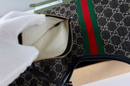Gucci Giglio large tote bag black GG denim 853971 High