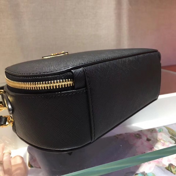 Prada Odette Black Saffiano Leather Bag High
