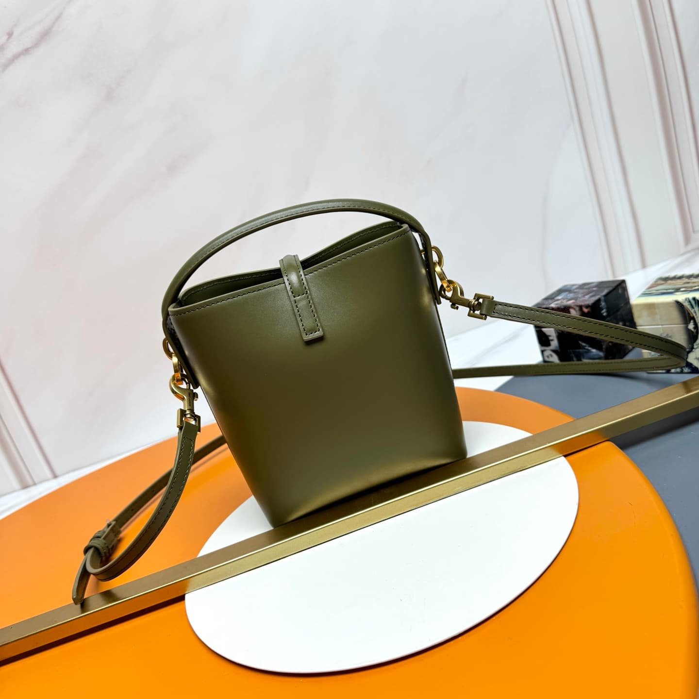 LE 37 mini in shiny leather 765870 STRONG MOSS High