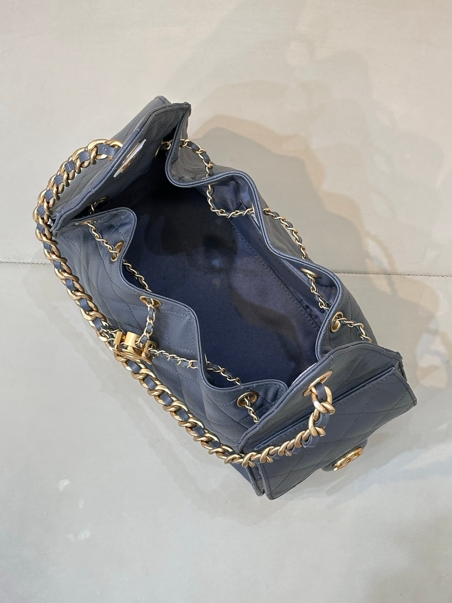 Chanel 25 Small Hobo handbag AS5293 Grained Calfskin & Gold-tone Metal Dark Grey TOP