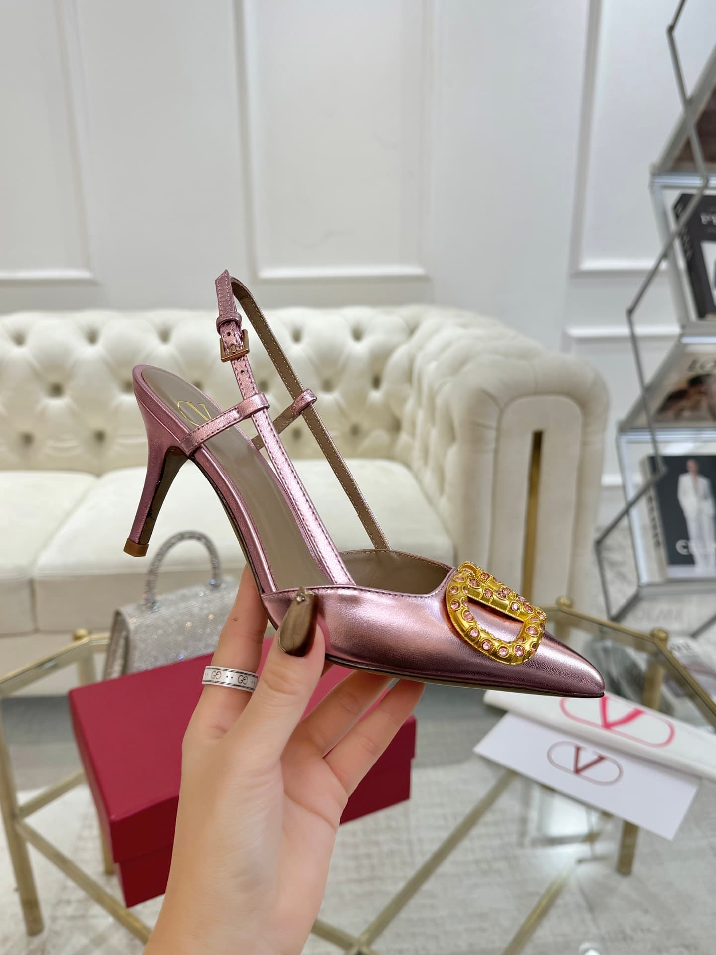 Valentino Vlogo Signature Slingback Pump Shoes Women