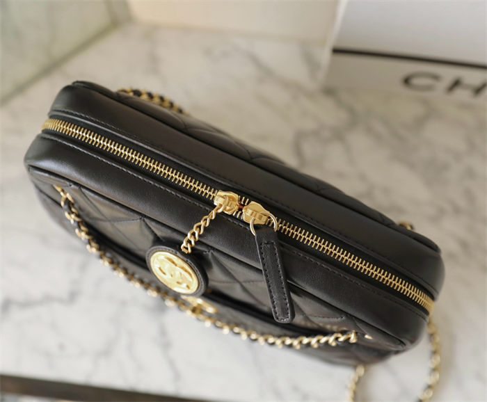 Chanel SMALL CAMERA CASE Shiny Lambskin & Gold-Tone Metal TOP