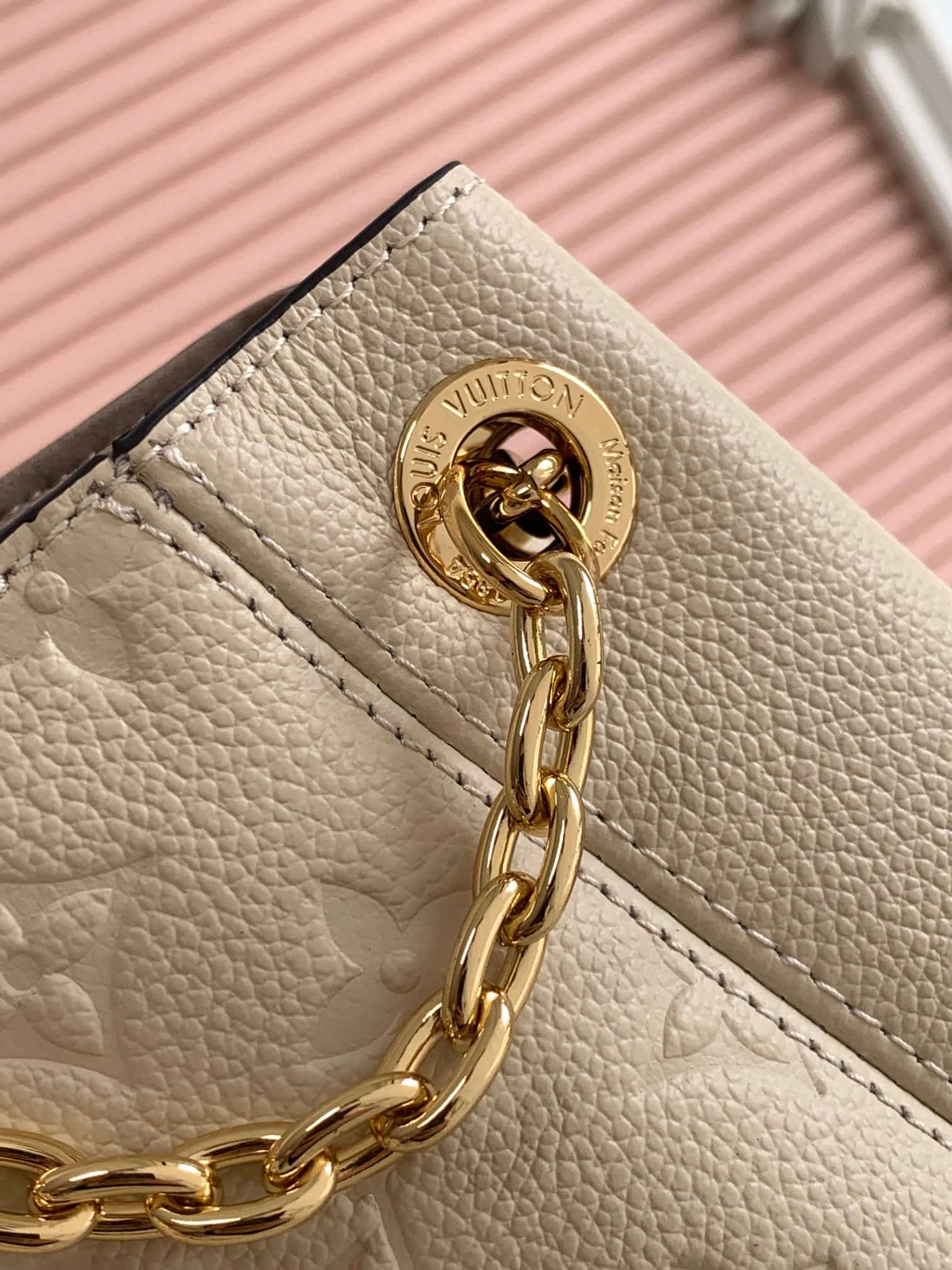 Louis Vuitton Anytime PM Beige Cowhide leather M14414 High