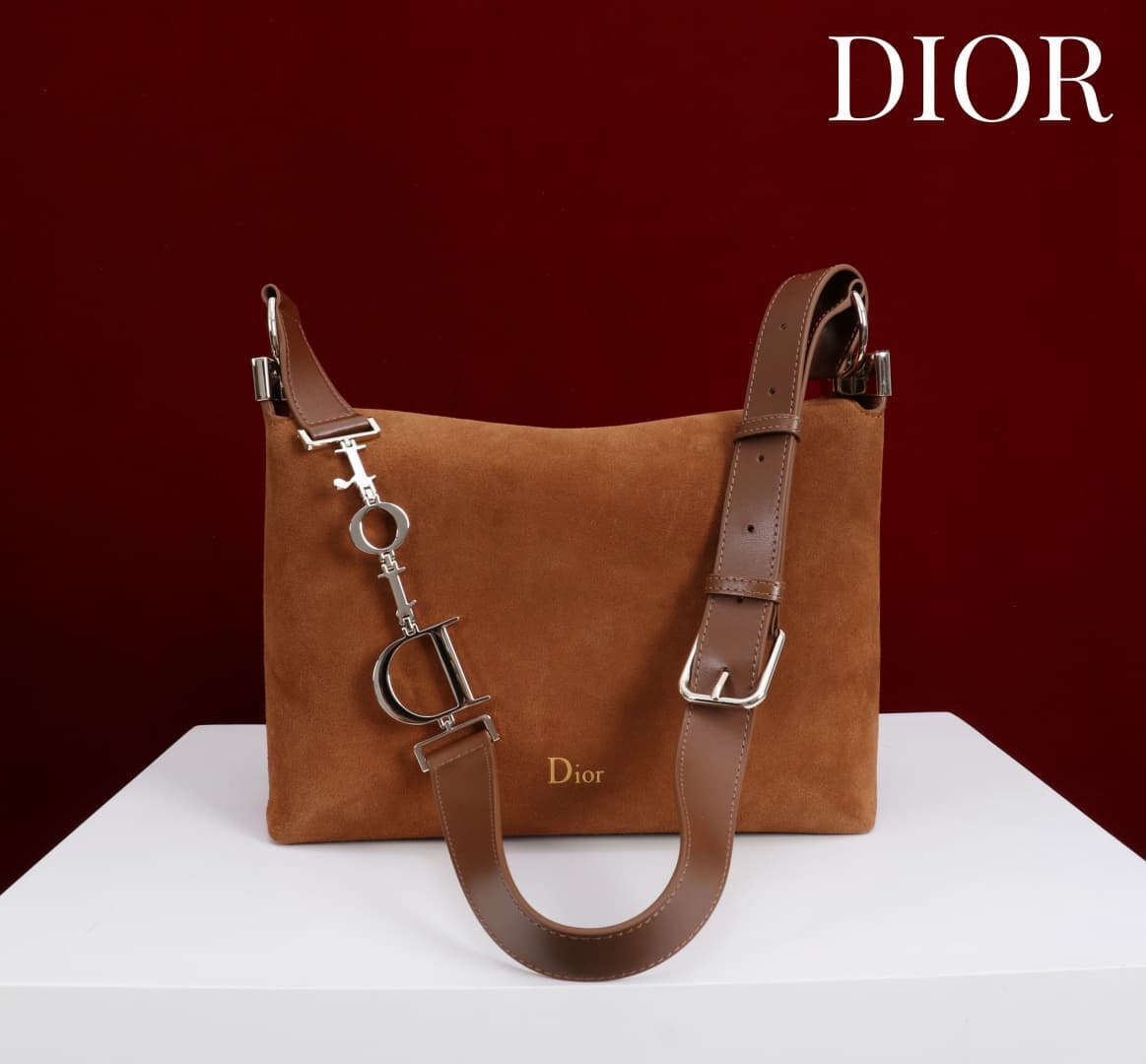 Small Diorly Bag Golden Saddle Suede Calfskin Gold lettering High