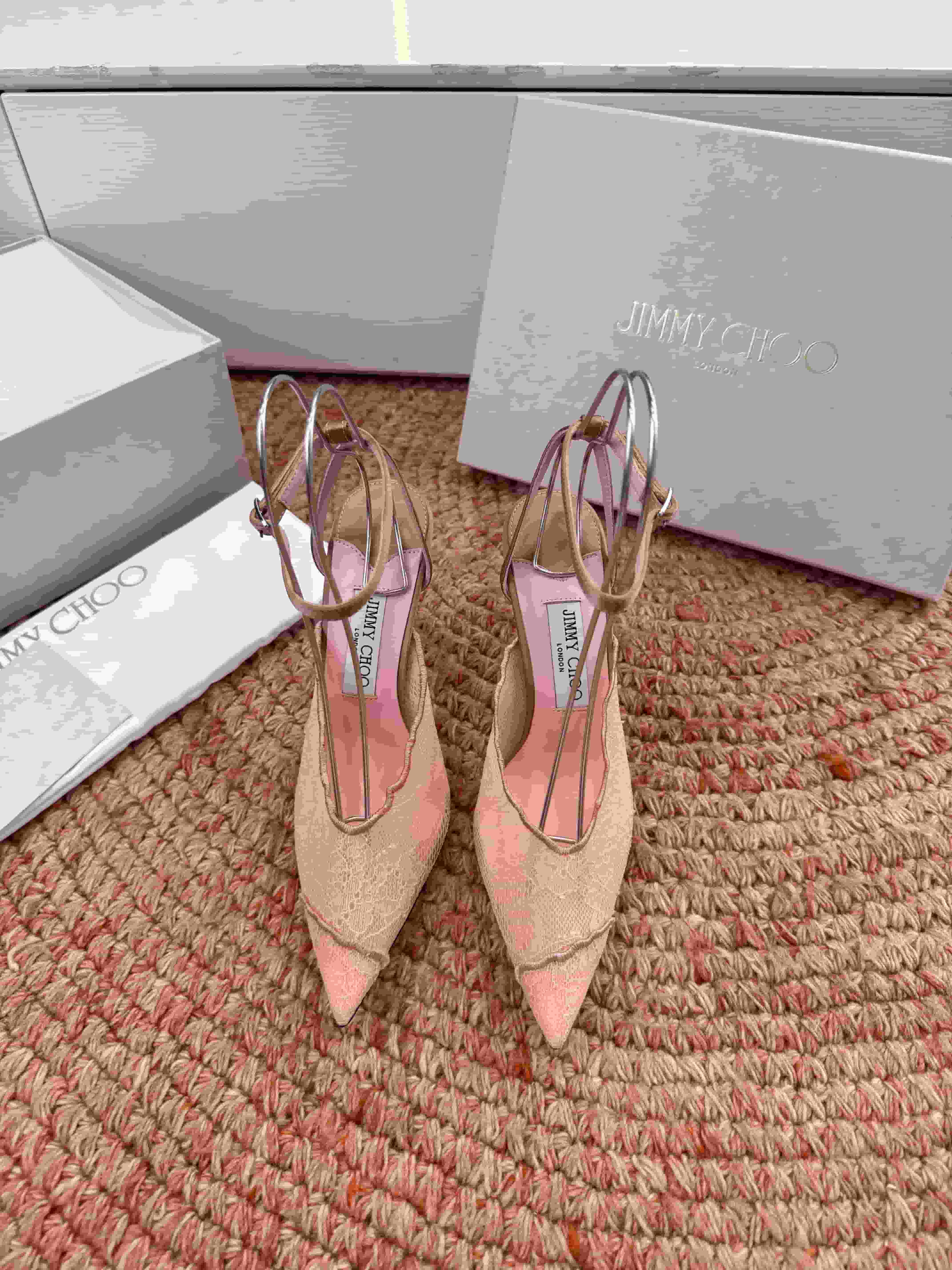 Jimmy Choo Amita Lace Slingback Pumps
