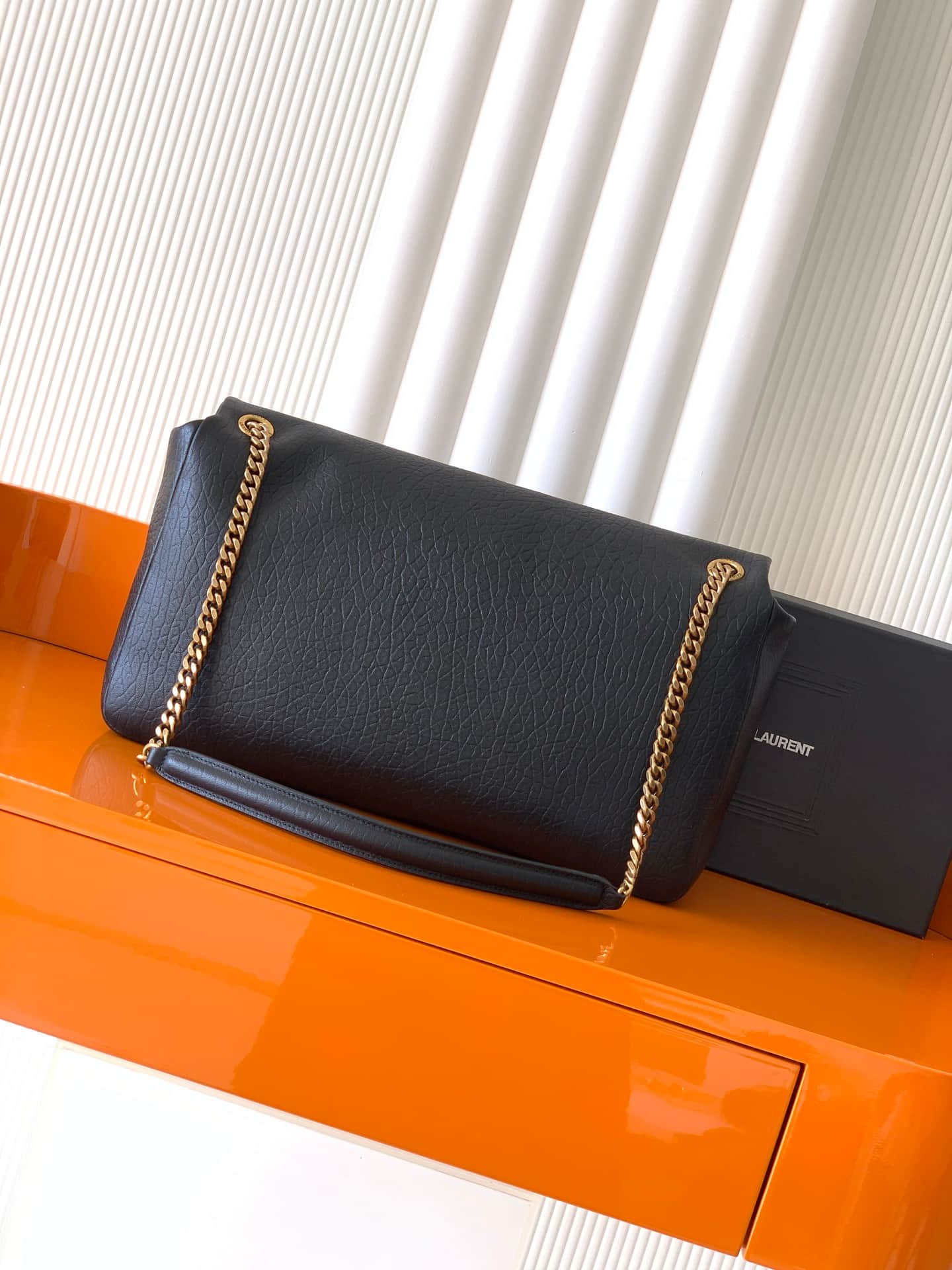 Calypso large in grained lambskin 777399 IN Black High