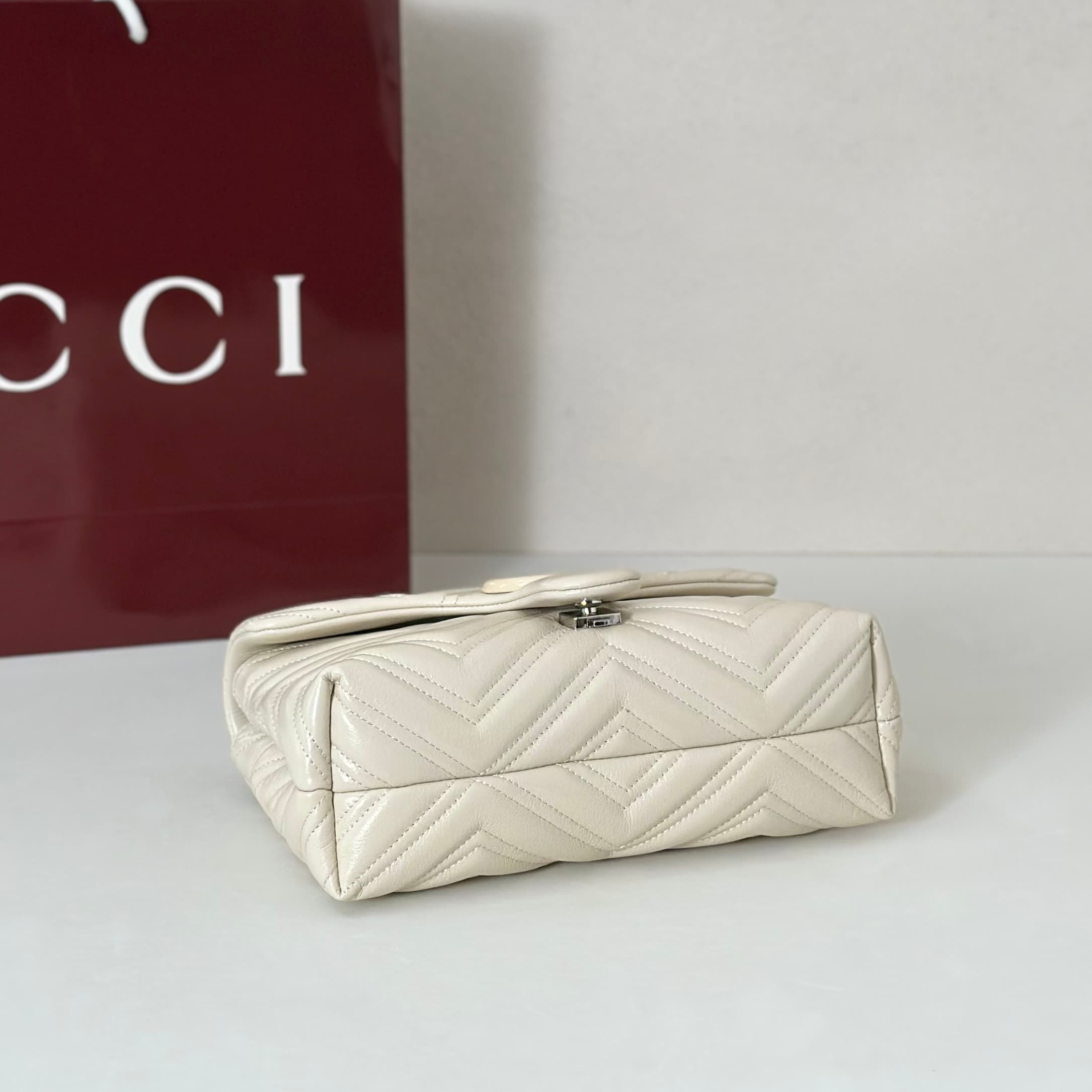 Gucci GG Marmont Small Shoulder Bag 855371 Cream High