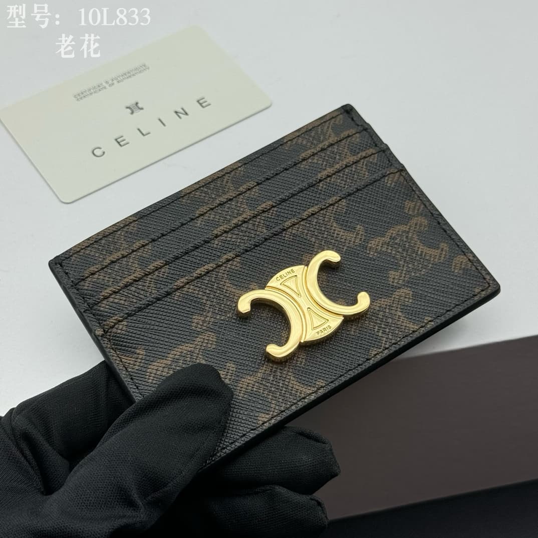 Celine Triomphe Card Holder in Triomphe Canvas High