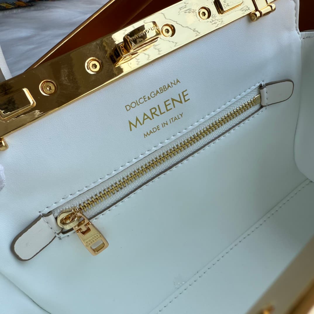 Dolce & Gabbana Mini Marlene Day leather tote bag white High