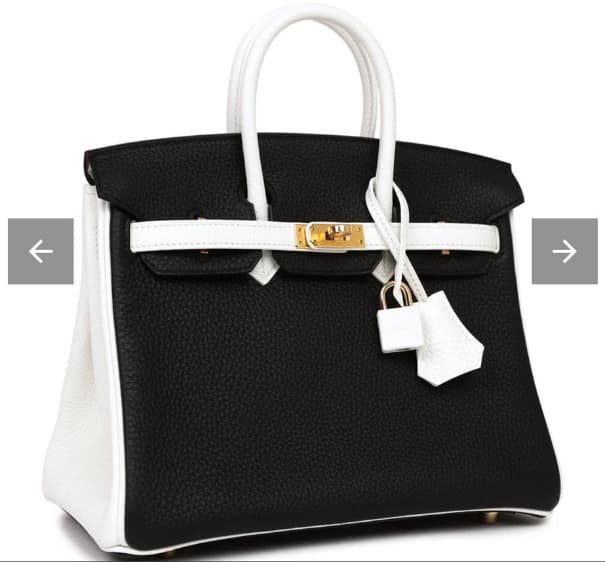 Hermes Birkin 25 Bag Togo Leather Pure White & Black Gold Metal WAX High Customizing Style