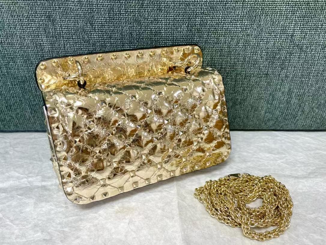 Valentino Spike Small Bag Metallic Lambskin High