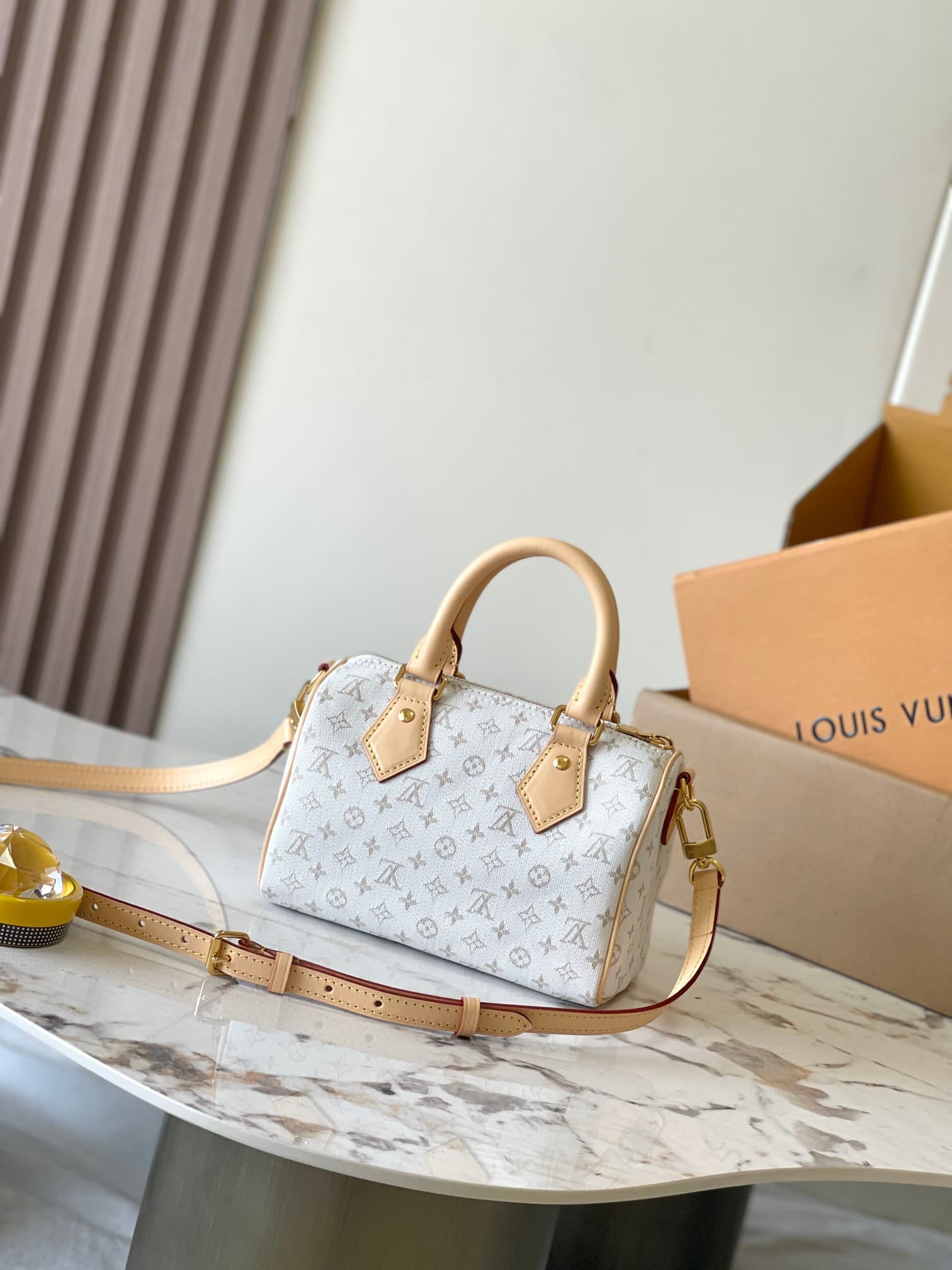 Louis Vuitton Speedy Bandoulière 20 Mastic Cream Polyamide M12747 TOP