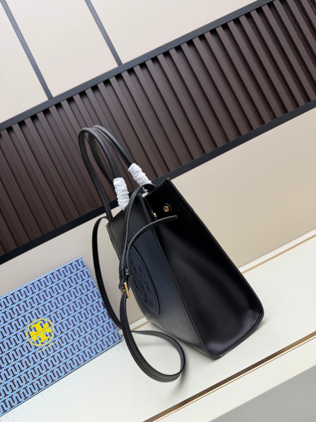Tory Burch Ella Bio Tote Bag in Black Leather