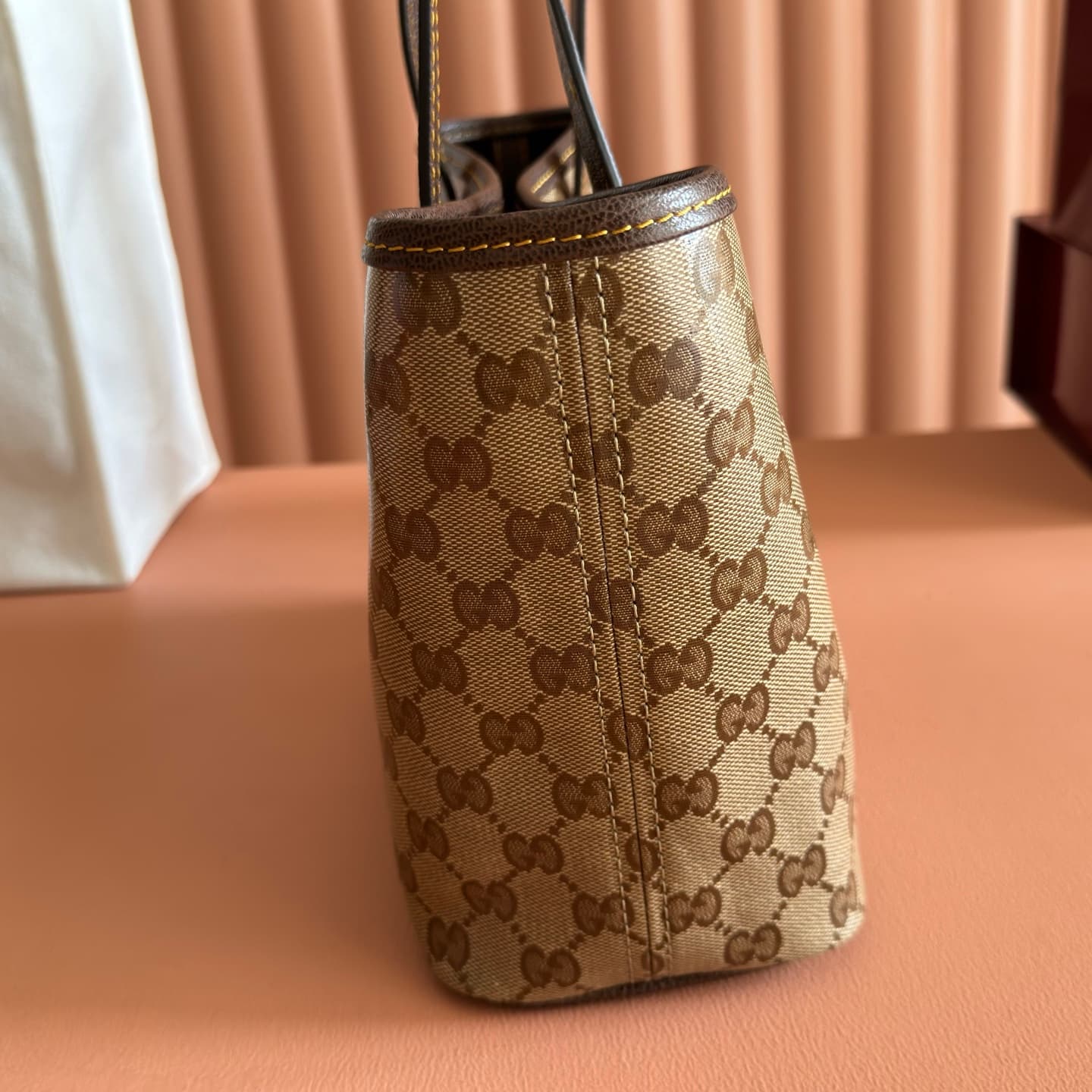 Gucci Tribeca small tote bag sand and brown GG canvas 875236 High